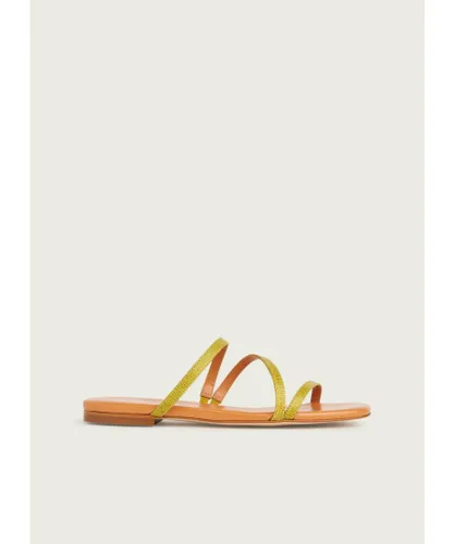 LK Bennett Womens Revelle Flat Sandals, Lime - Yellow