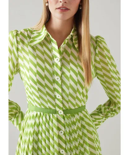 LK Bennett Womens Tallis Dresses,Multi - Green