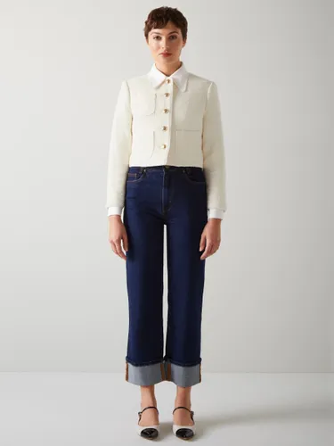 L.K.Bennett Alexa Cropped Tweed Jacket, Cream - Cream - Female