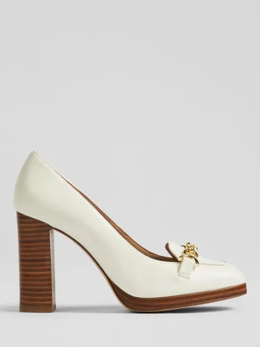 L.K.Bennett Attley Snaffle Detail Block Heel Court Shoes, Cream - Cream - Female