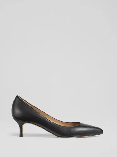 L.K.Bennett Audrey Leather Pointed Toe Court Shoes, Black Leather - Black Leather - Female