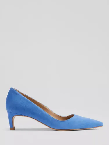 L.K.Bennett Ava Suede Kitten Heel Court Shoes - Blu-blue - Female