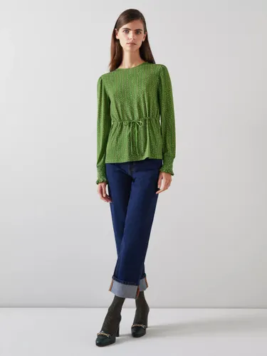 L.K.Bennett Ellie Chain Print Jersey Top, Green/Multi - Green/Multi - Female