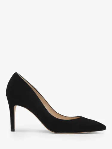 L.K.Bennett Floret Suede Pointed Toe Court Shoes - Black Suede - Female