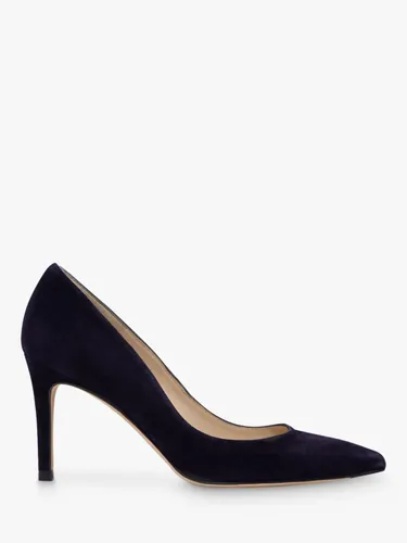L.K.Bennett Floret Suede Pointed Toe Court Shoes - Navy Suede - Female