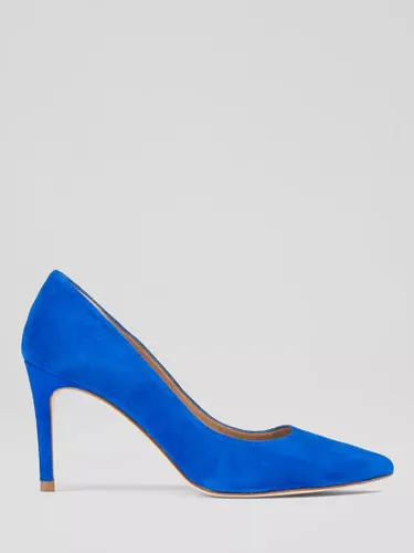 L.K.Bennett Floret Suede Stiletto Heel Court Shoes - Blu-blue - Female