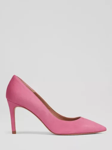 L.K.Bennett Floret Suede Stiletto Heel Court Shoes - Pin-bright Pink - Female