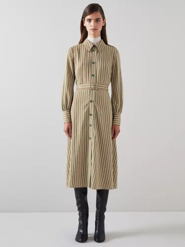 L.K.Bennett Frances Midi Stripe Shirt Dress, Multi - Multi - Female