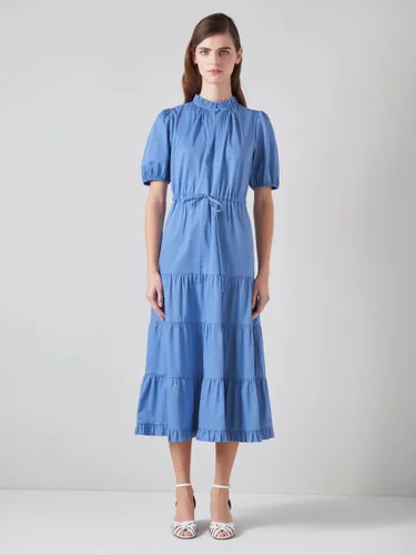 L.K.Bennett Hedy Organic Cotton Midi Dress - Light Blue - Female