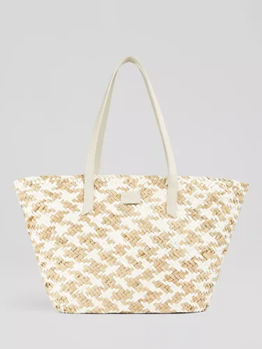 L.K.Bennett Sansa Woven Basket Bag, White/Natural - White/Natural - Female
