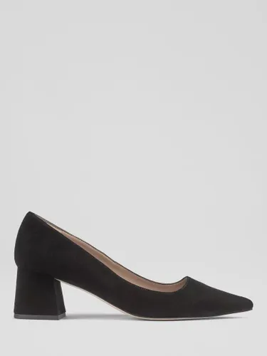 L.K.Bennett Sloane Block Heel Suede Court Shoes - Black - Female