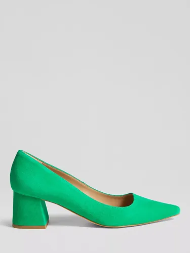 L.K.Bennett Sloane Block Heel Suede Court Shoes - Eden Green - Female