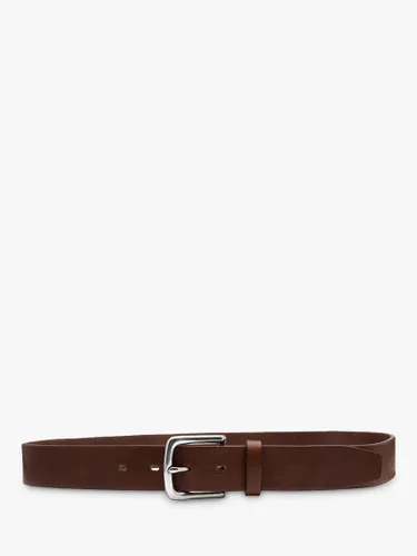 Loake Cheltenham Milled Leather Belt - Brown - Male