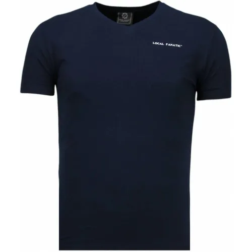 Local Fanatic , Basic Exclusive V Neck - Men T Shirt - 5799B ,Blue male, Sizes: