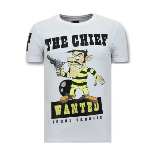 Local Fanatic , Exclusive T-shirt Men Print - Chief Wanted - 11-6367W ,White male, Sizes:
