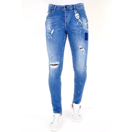 Local Fanatic , Jeans with Splatter for Men - 1031 ,Blue male, Sizes: