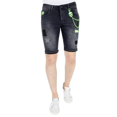 Local Fanatic , Shorts Jeans Men - 1045 ,Black male, Sizes: