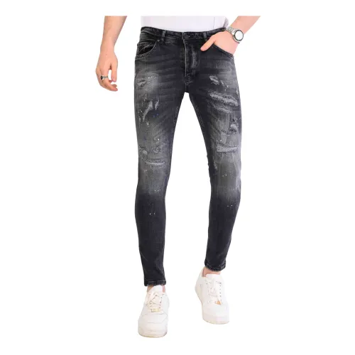 Local Fanatic , Tight Jeans Men Slim Fit - 1061 ,Gray male, Sizes: