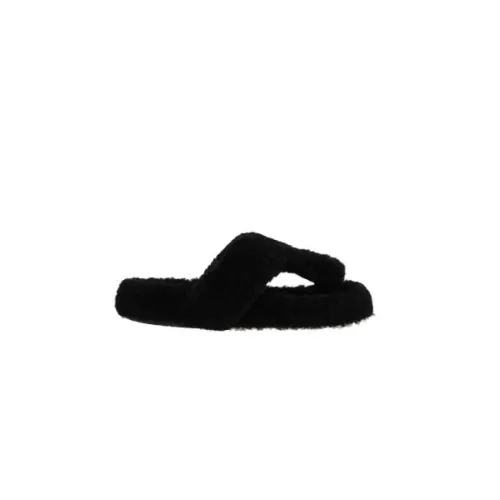 Loewe , Black Shearling Sandals ,Black female, Sizes: