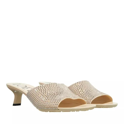 Loewe Sandals - Petal Kitten Heel Slide - beige - Sandals for ladies