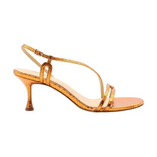 Lola Cruz , Elegant Heel Sandals ,Orange female, Sizes: