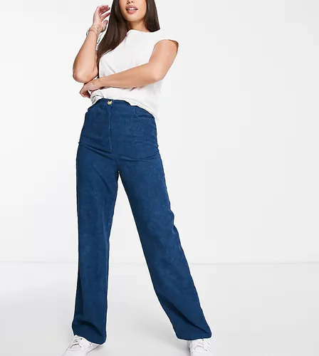 Lola May Tall cord wide leg trousers in petrol blue