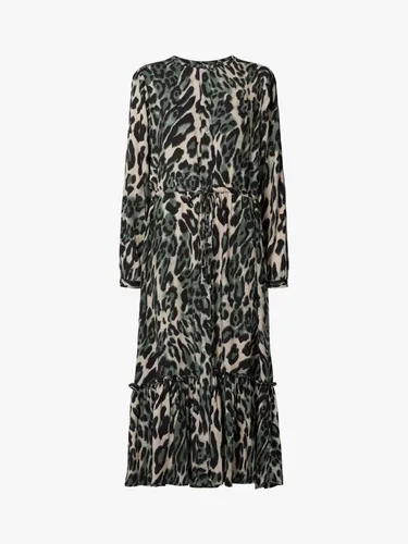 Lollys Laundry Anastacia Long Sleeve Midi Dress, Brown/Multi - Green/Multi - Female