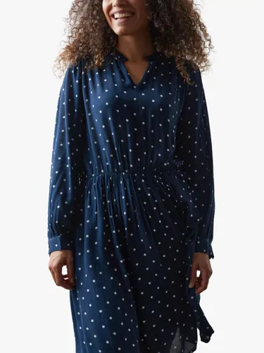 Lollys Laundry Finnley Long Sleeve V-Neck Dress - Dark Blue - Female