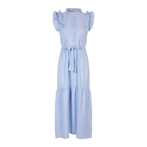 Lollys Laundry , Harriet Dress White/ Light Blue Stripe ,Blue female, Sizes:
