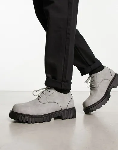 London Rebel X cleated sole chunky shoes in grey