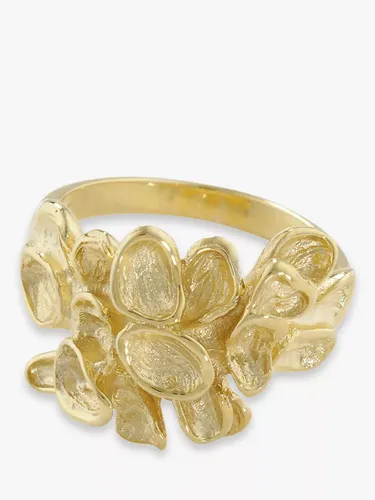 London Road 9ct Yellow Gold Leaf Ring, Gold - Gold - Female