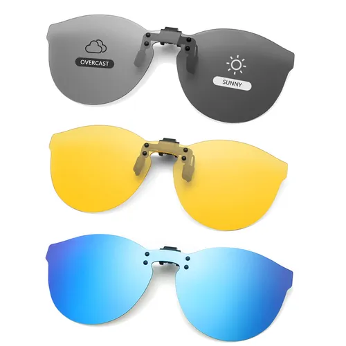 Long Keeper 3 Pair Clip On Sunglasses - Polarised Clip-on