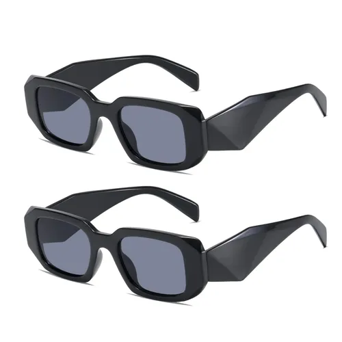 Long Keeper Trendy Rectangle Sunglasses – Thick Rim Retro