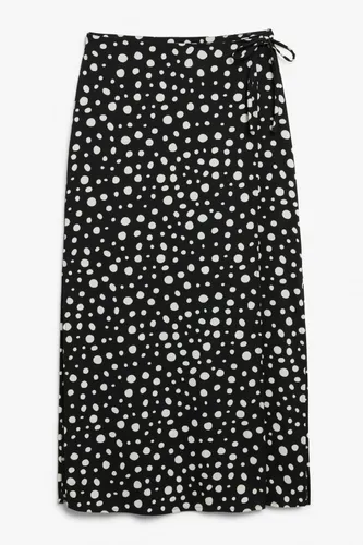 Long skirt with tie waist - Black