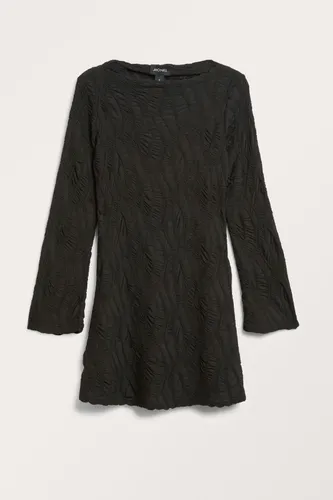 Long sleeved structured mini dress - Black