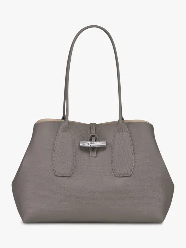 Longchamp Roseau Leather Shoulder Bag - Turtledove - Female