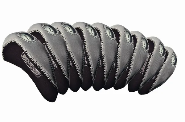 Longridge EZE Golf Iron Covers (Pack of 10) - Silver/Black