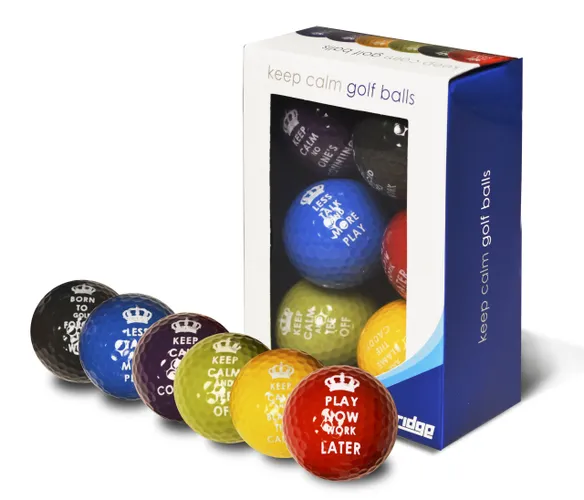 Longridge Keep Calm Novelty Golf Balls (Pack Of 6) - Various