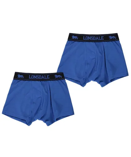 Lonsdale Boys 2 Pack Trunk - Blue Cotton