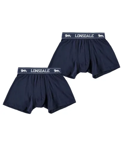 Lonsdale Boys 2 Pack Trunk - Navy Cotton