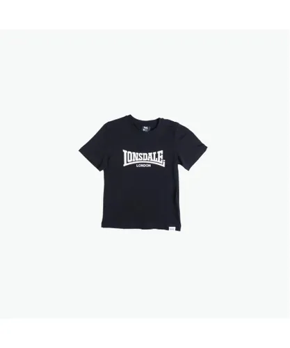 Lonsdale Childrens Unisex Kids Essential T-Shirt Short Sleeve Tee Top - Black