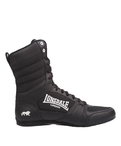 Lonsdale Mens Contender Boxing Boots Sports Shoes - Black/White