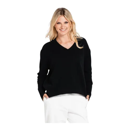 Look made with love , Classic Wool Cashmere Sweater ,Black female, Sizes: ONE