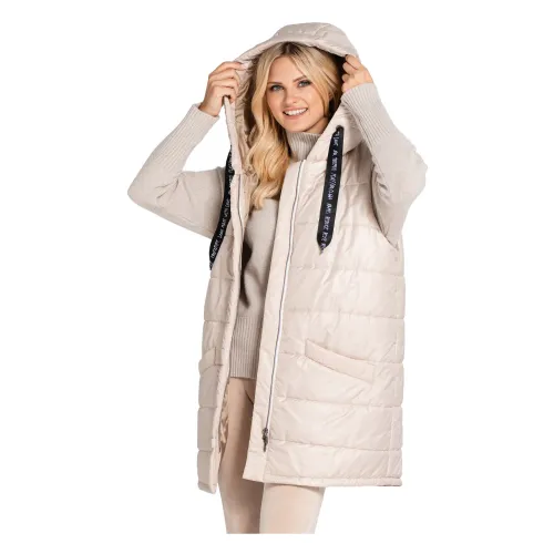 Look made with love , Quilted Vest with Hood Inga Look ,Beige female, Sizes: