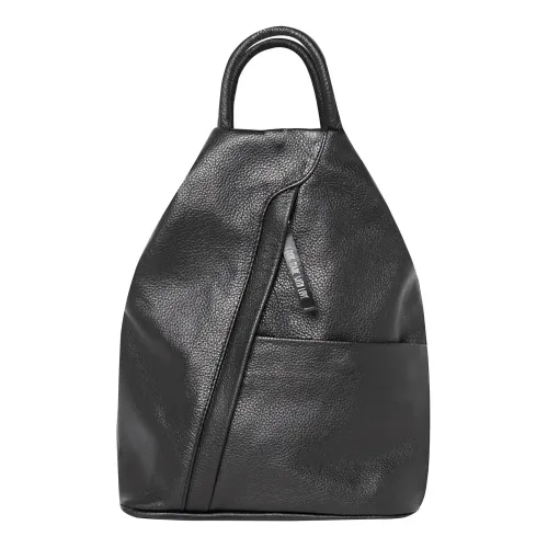 Look made with love , Triangle Leather Backpack ,Black female, Sizes: ONE SIZE