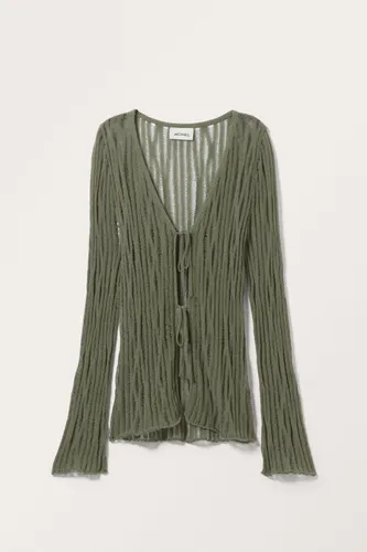 Loose Fit Knitted Cardigan - Green