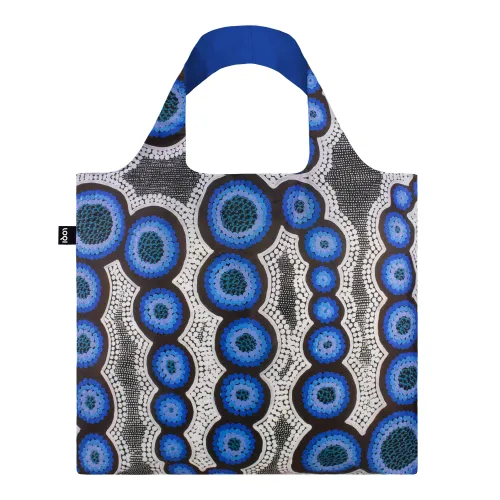LOQI Kirsten Nangala Egan - Water Dreaming Blue Recycled Bag
