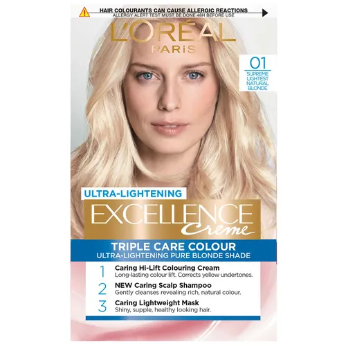 L'Oréal Paris Excellence Crème Permanent Hair Dye (Various Shades) - 01 Lightest Natural Blonde