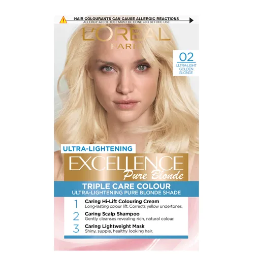 L'Oréal Paris Excellence Crème Permanent Hair Dye (Various Shades) - 02 Ultra-Light Golden Blonde
