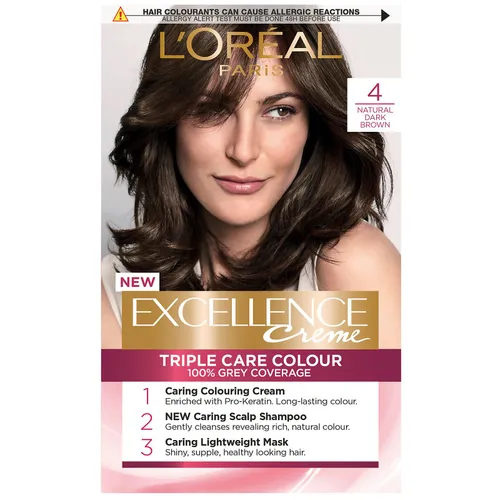 L'Oréal Paris Excellence Crème Permanent Hair Dye (Various Shades) - 4 Natural Dark Brown